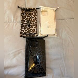 Loopy Case Leopard Print and Glossy Black Phone Cases